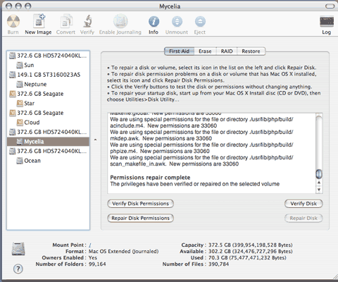 disk permissions